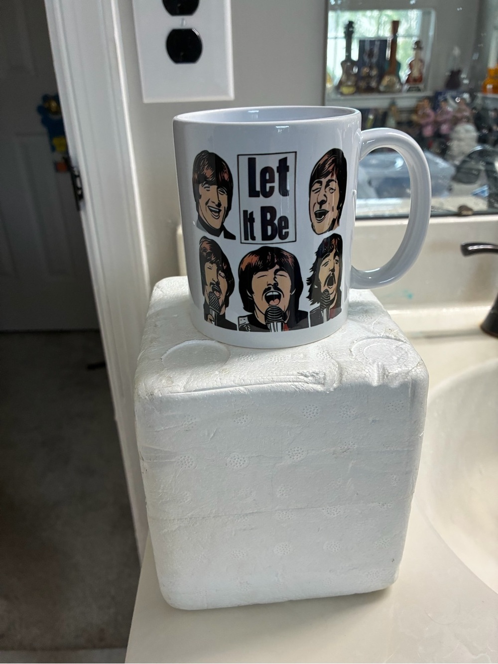 Beatles Let It Be' Graphic Ceramic Coffee Mug with Original Styrofoam